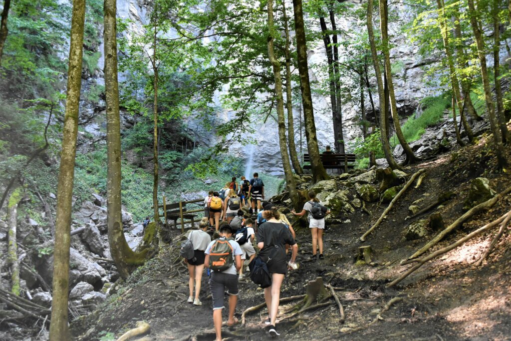 group on a hiking trail